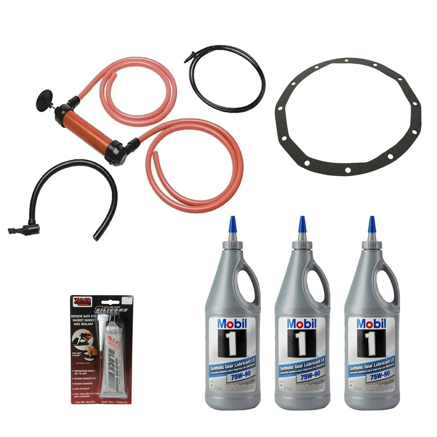 Mobil 1 1043611 75W90 Full Synthetic Gear Oil Change Kit, 12-Bolt