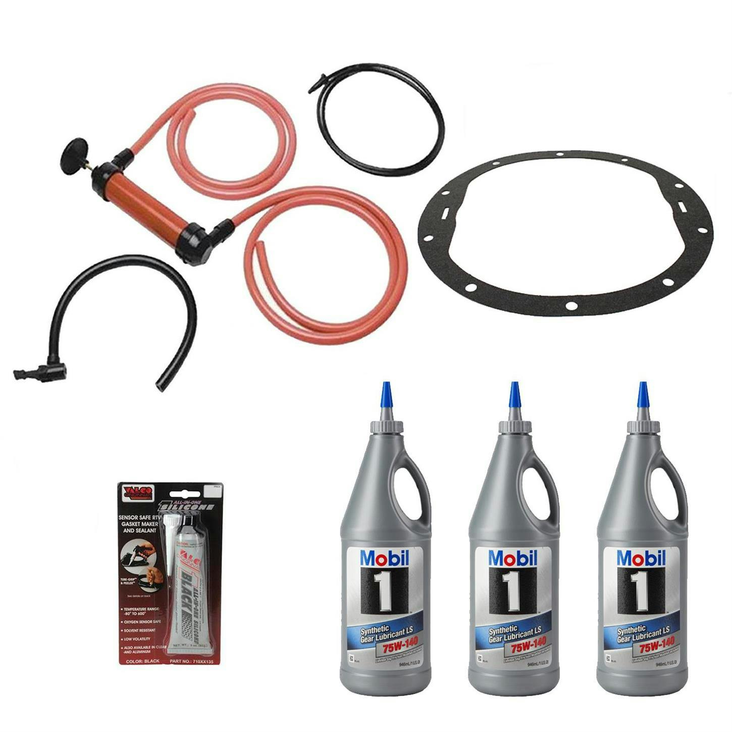 Mobil 1 1024901 75W140 Full Synthetic Gear Oil Change Kit,8.5 In.