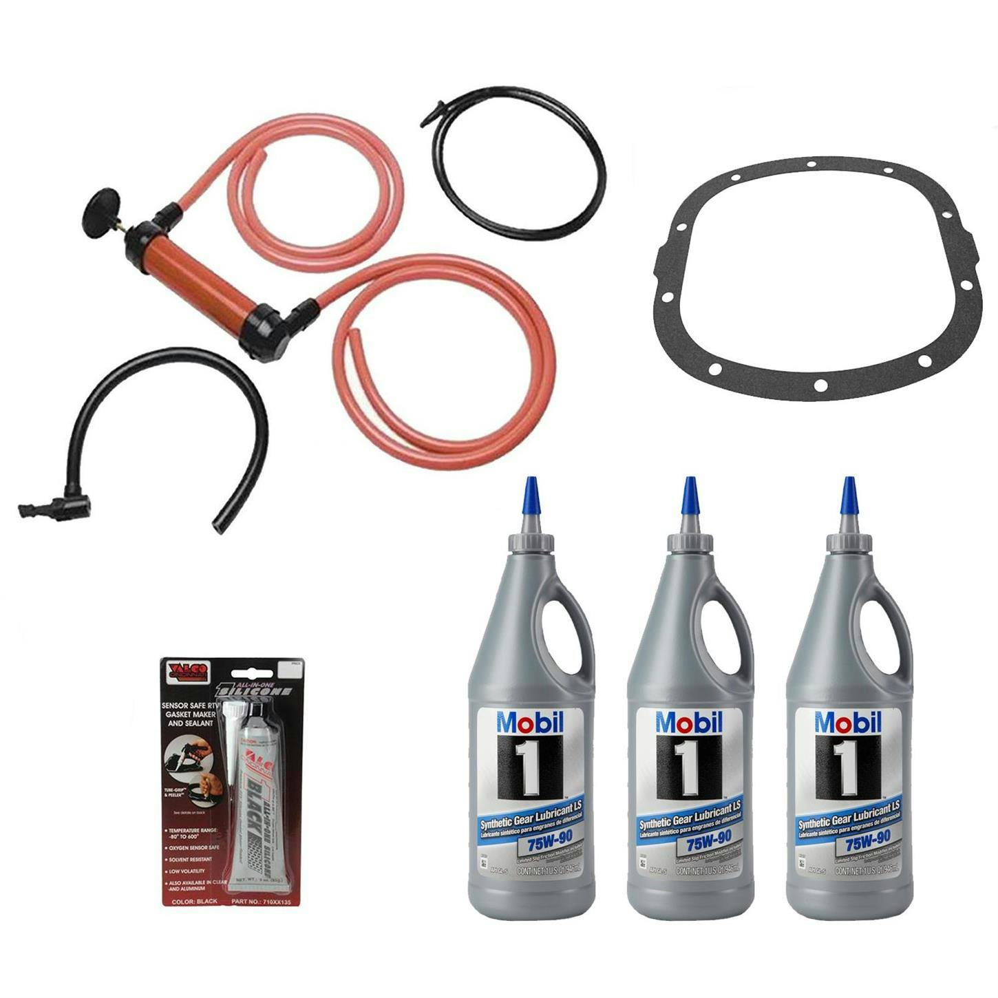 Mobil 1 1043611 75W90 Full Synthetic Gear Oil Change Kit, 7.5 In.