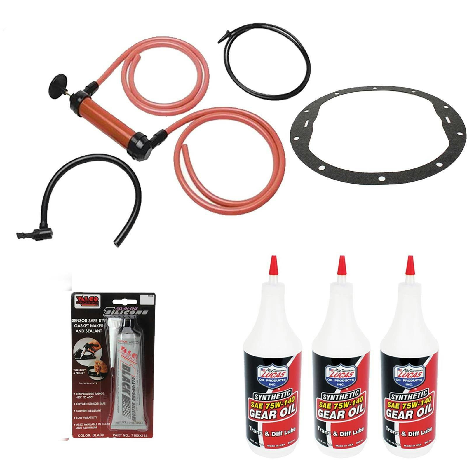 Lucas Oil 10121 SAE 75W140 Gear Oil Change Kit, 8.2/8.5 Inch GM