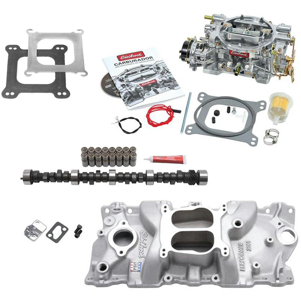 Edelbrock 1406 Performer Power Package w/Adptr, Small Block Chevy