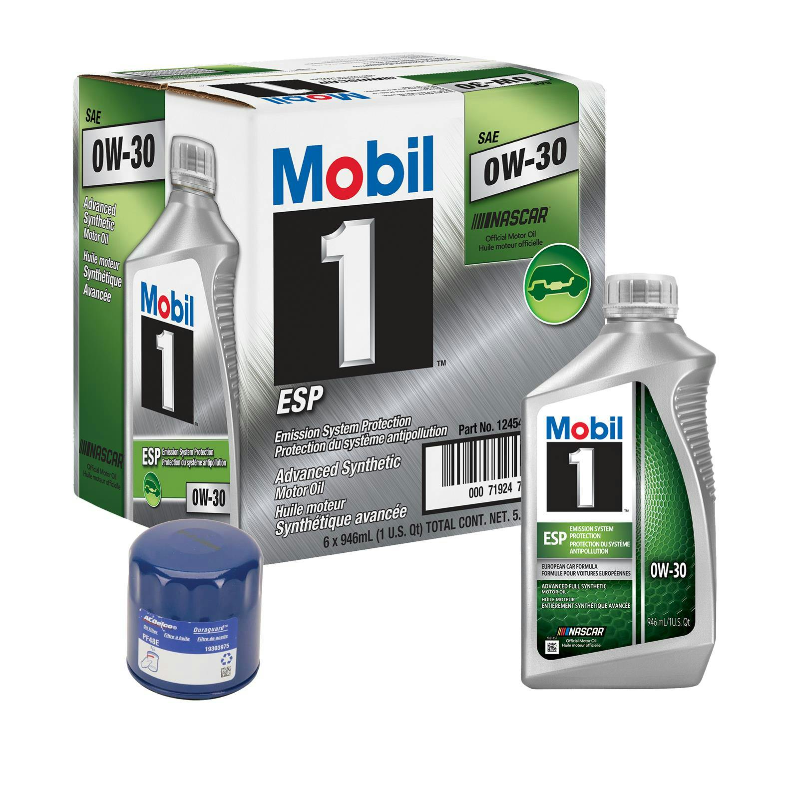 Mobil 1 ESP 0W30/AC Delco PF48E Filter Oil Change Kit, 6 Quart