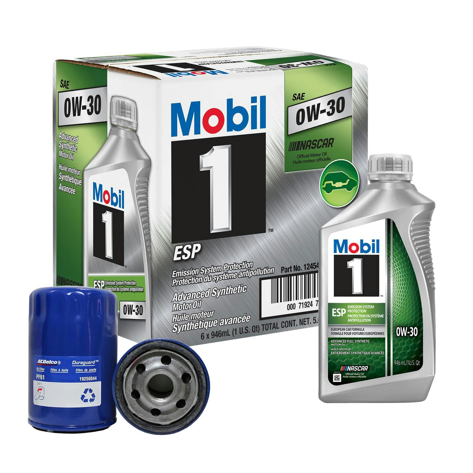 Mobil 1 ESP 0W30/AC Delco PF61E Filter Oil Change Kit, 6 Quart