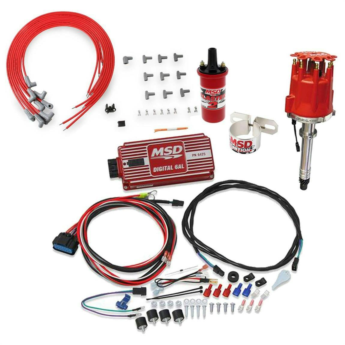 MSD 85561 Chevy Billet Distributor Ignition Kit, 6425/8202/31229