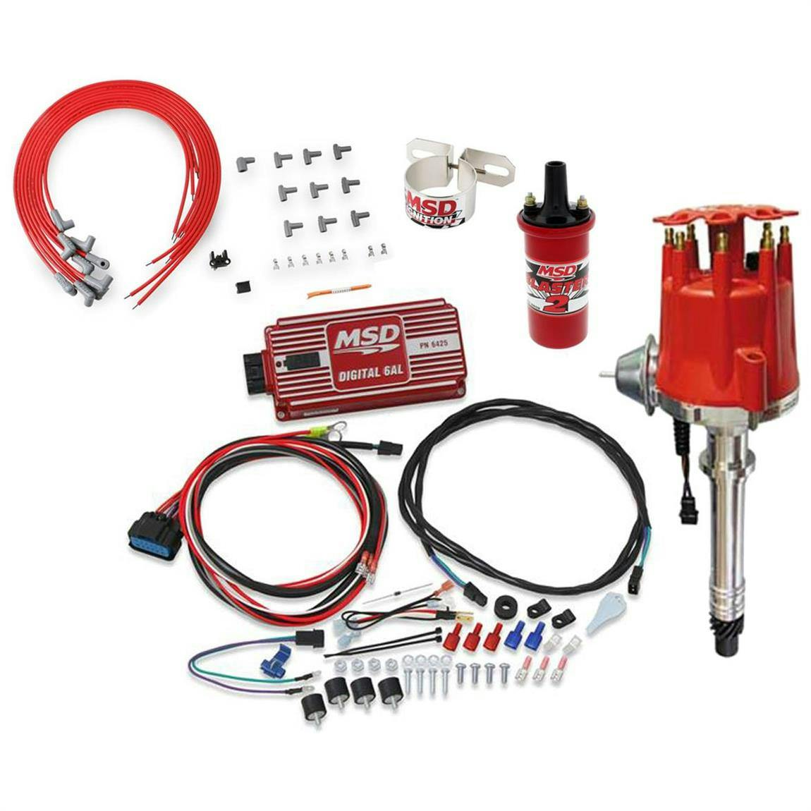 MSD 8361 Chevy Billet Distributor w/Vac Ignition Kit, 6425/31229