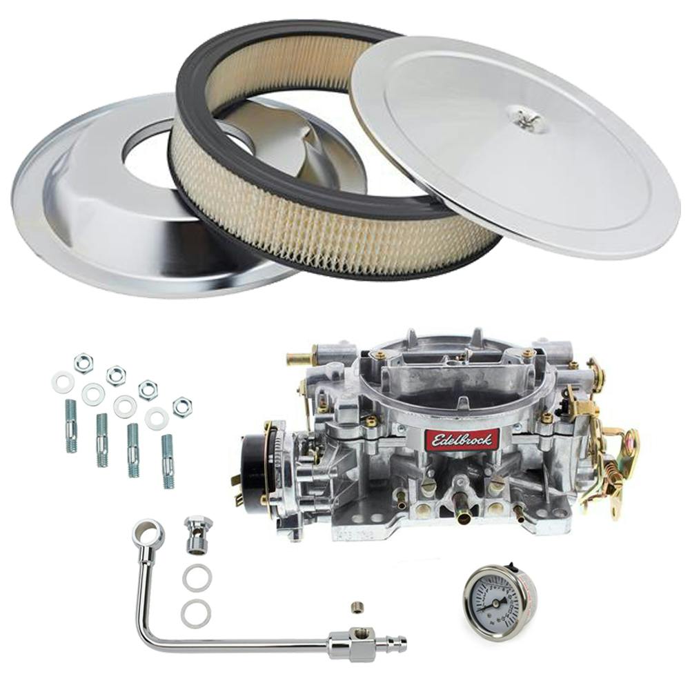 Edelbrock 1403 Performer 500 CFM Elect. Carb/Air/Fuel Kit, Chrome