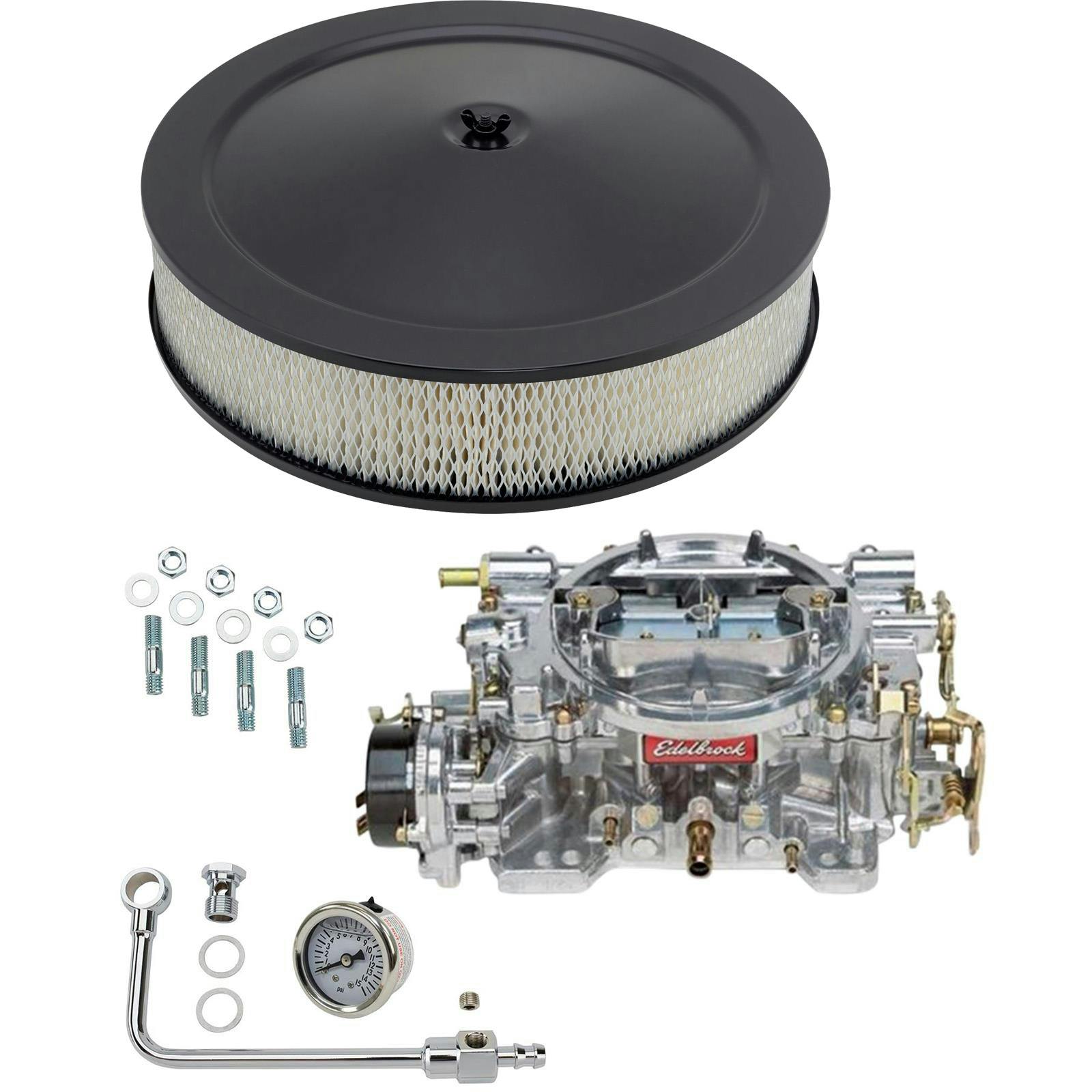 Edelbrock 1411 Performer 750 CFM Elect. Carb/Air/Fuel Kit,CHR/BLK
