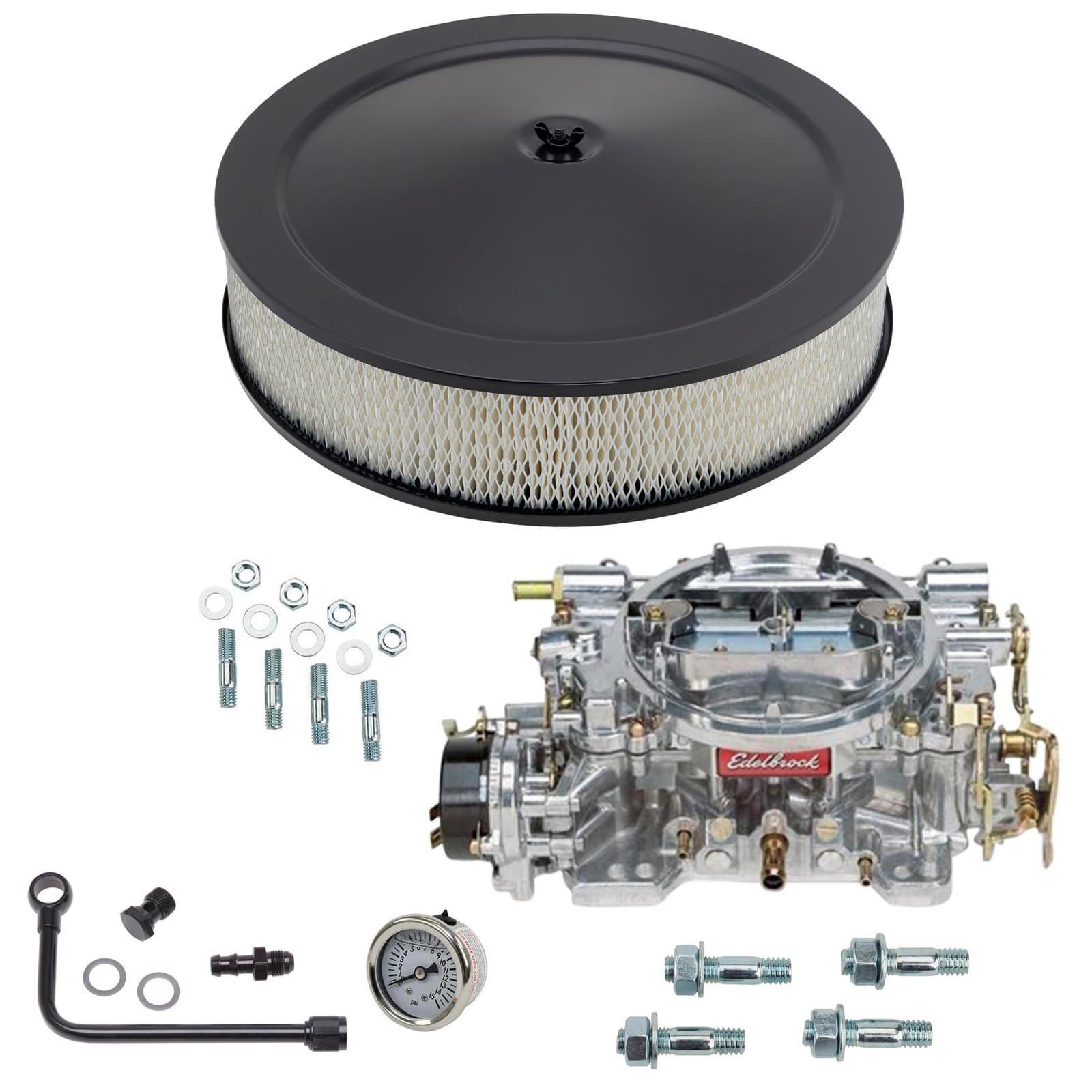 Edelbrock 1411 Performer 750 CFM Elect. Carb/Air/Fuel Kit,CHR/BLK