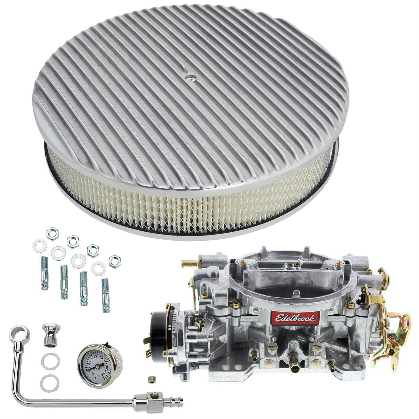 Edelbrock 1403 Performer 500 CFM Elect. Carb/Air/Fuel Kit,CHR/BLK
