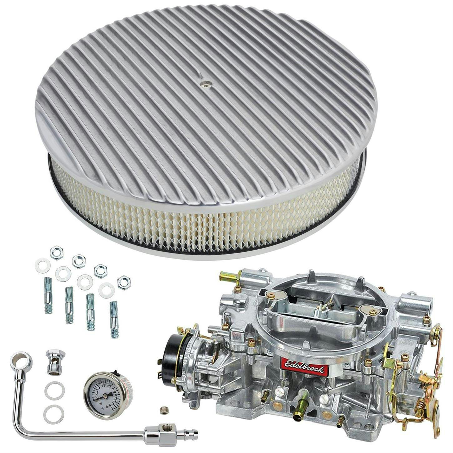 Edelbrock 1406 Performer 600 CFM Elect. Carb/Air/Fuel Kit,POL FIN