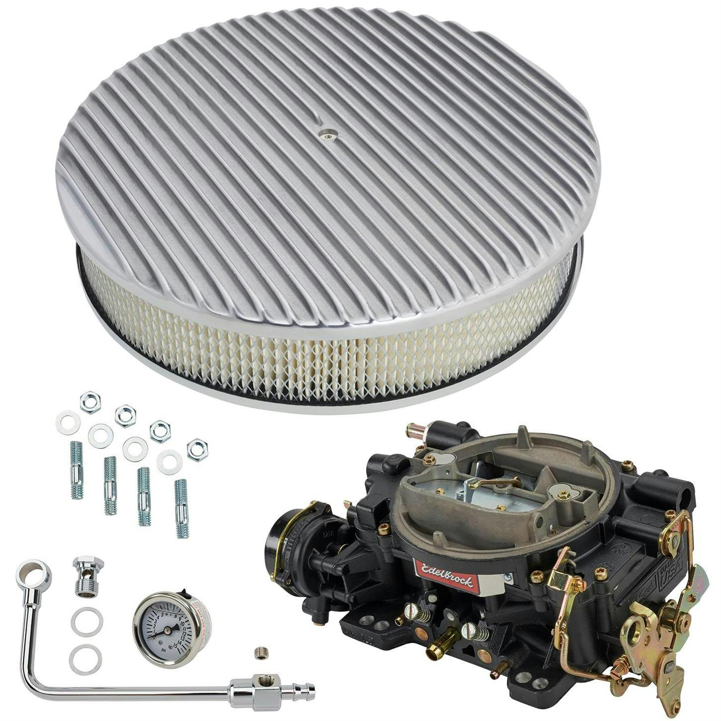 Edelbrock 14063 Performer 600 CFM Elec. Carb/Air/Fuel Kit,POL FIN
