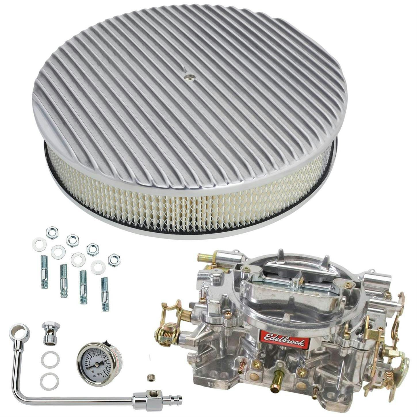 Edelbrock 1412 Performer 800 CFM Manual Carb/Air/Fuel Kit,POL FIN