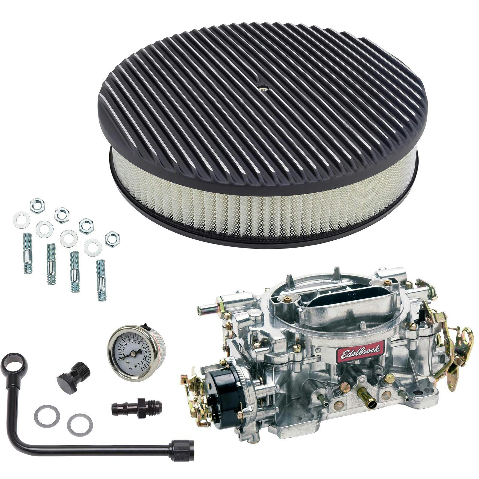 Edelbrock 1413 Performer 800 CFM Elect. Carb/Air/Fuel Kit,BLK FIN
