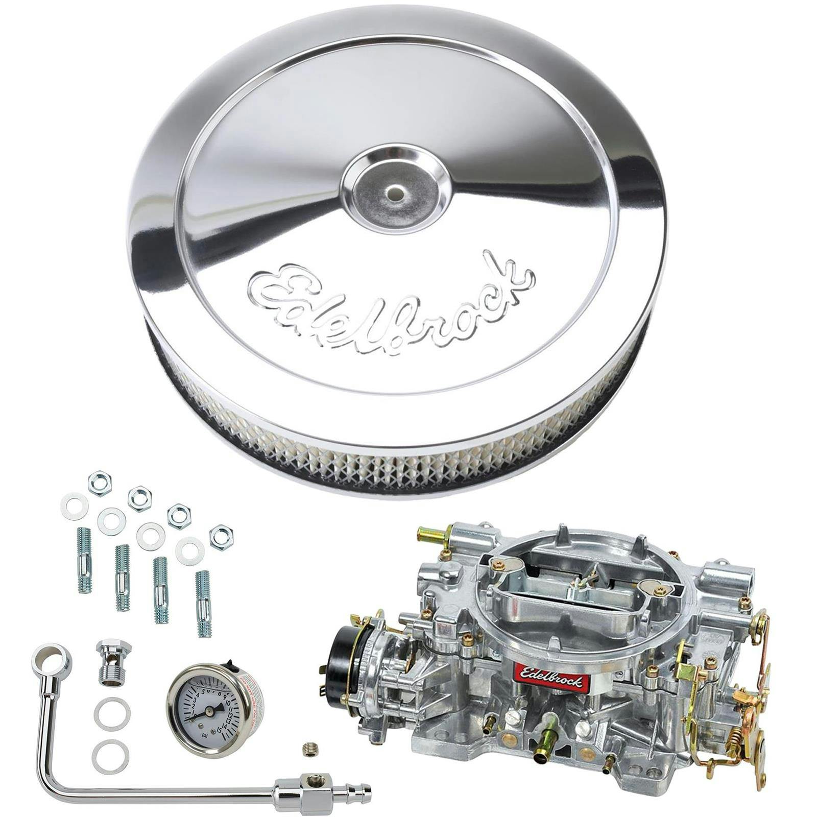 Edelbrock 1406 Performer 600 CFM Elect. Carb/Air/Fuel Kit,Pro-Flo