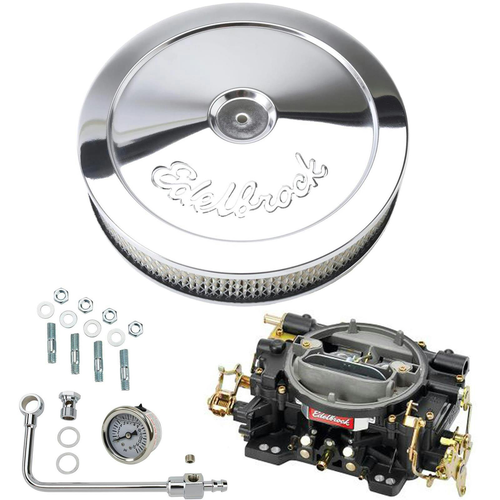 Edelbrock 14073 Performer 750 CFM Man. Carb/Air/Fuel Kit, Pro-Flo