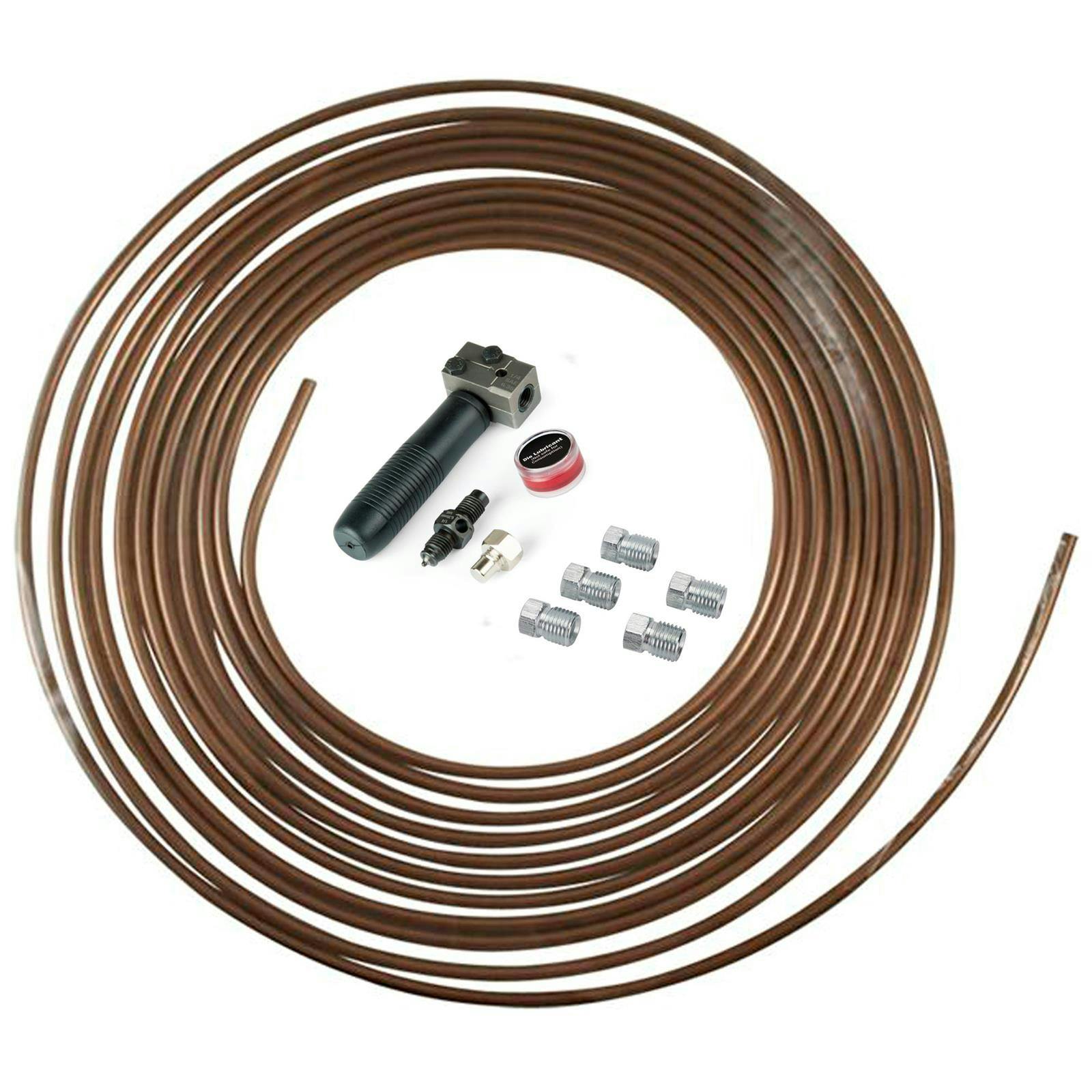 Speedway 3/16 Inch Inv Flare 25 Ft Brake Line Kit w/ Flare Tool