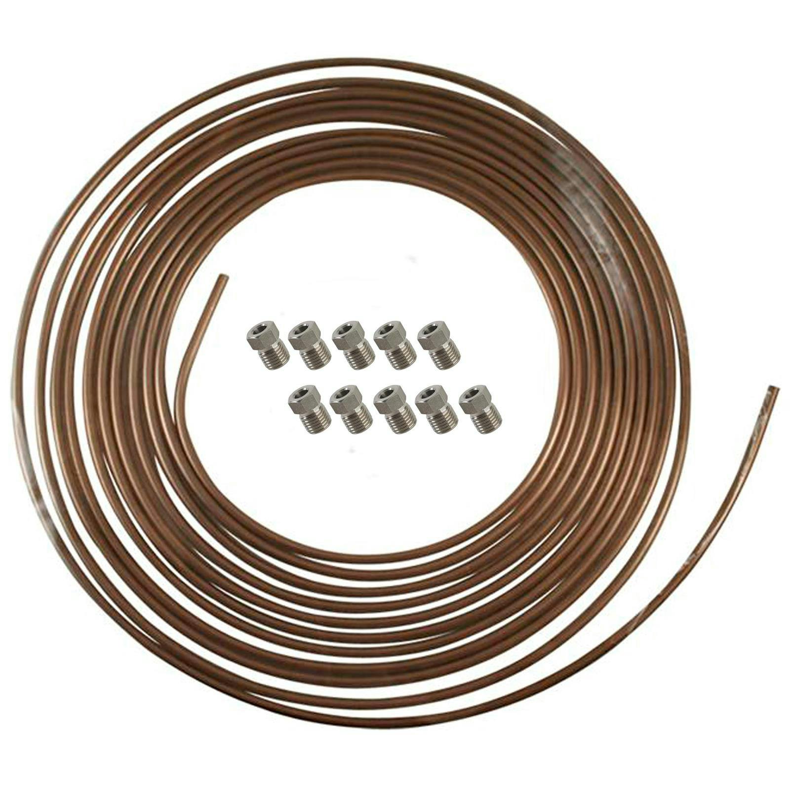 Speedway Motors 3/16" Nickel/Copper 25 Ft Brake Line/SS Nut Kit