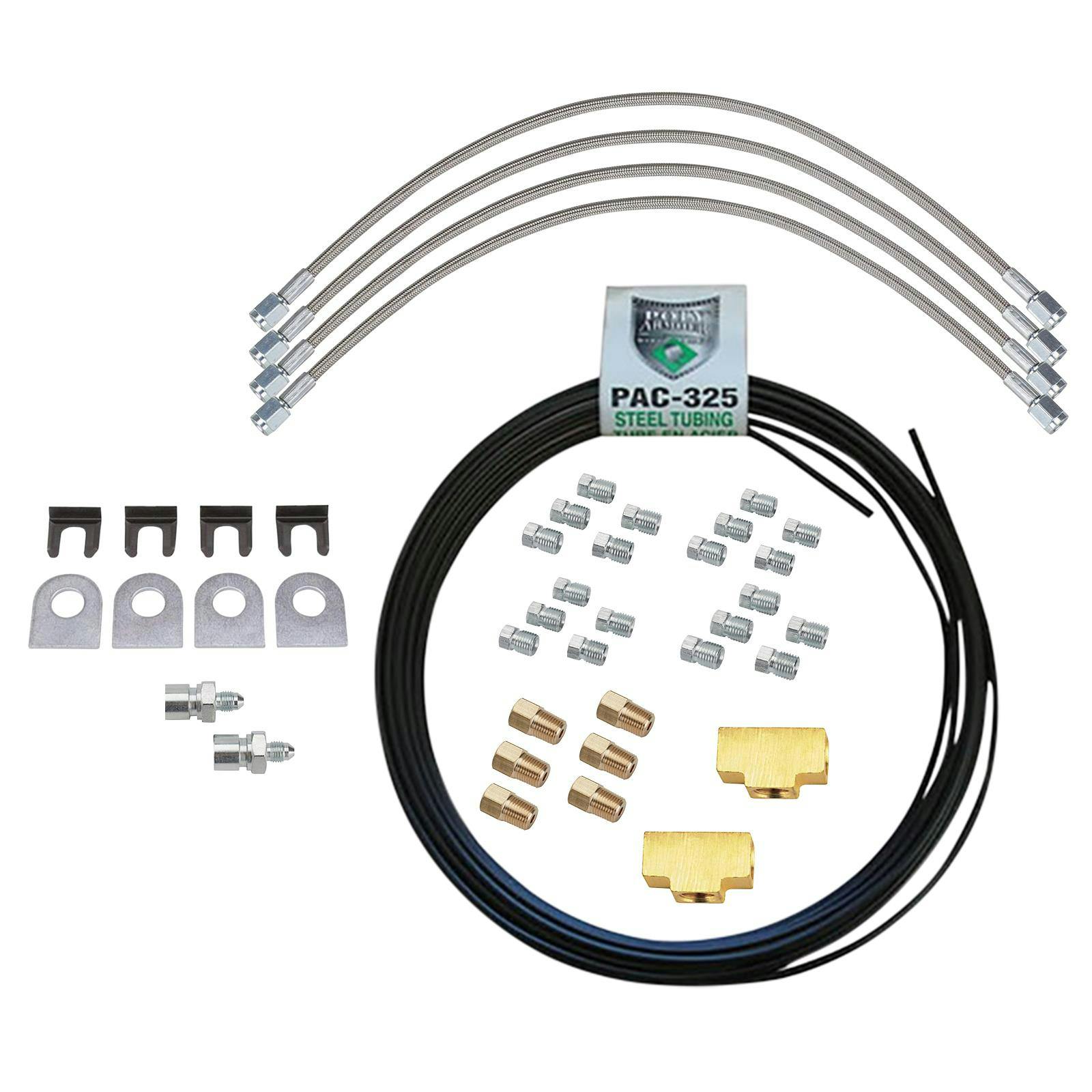 3/16 Inch PVF Coated Steel Brake Line Kit, 3/8-24 IFF