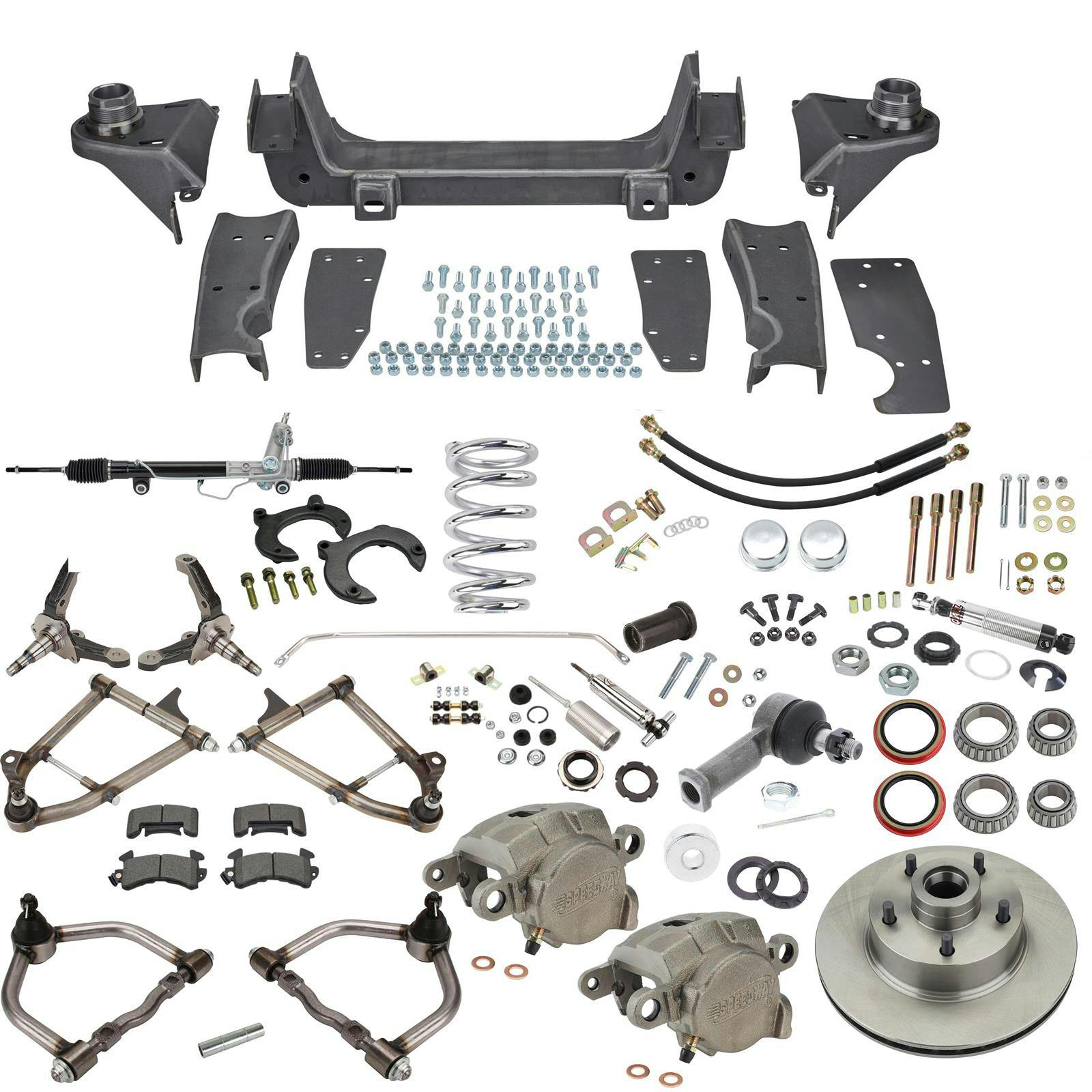 1947-54 Chevy Pickup Front Suspension/Brake Kit, M-II/Rack Steer