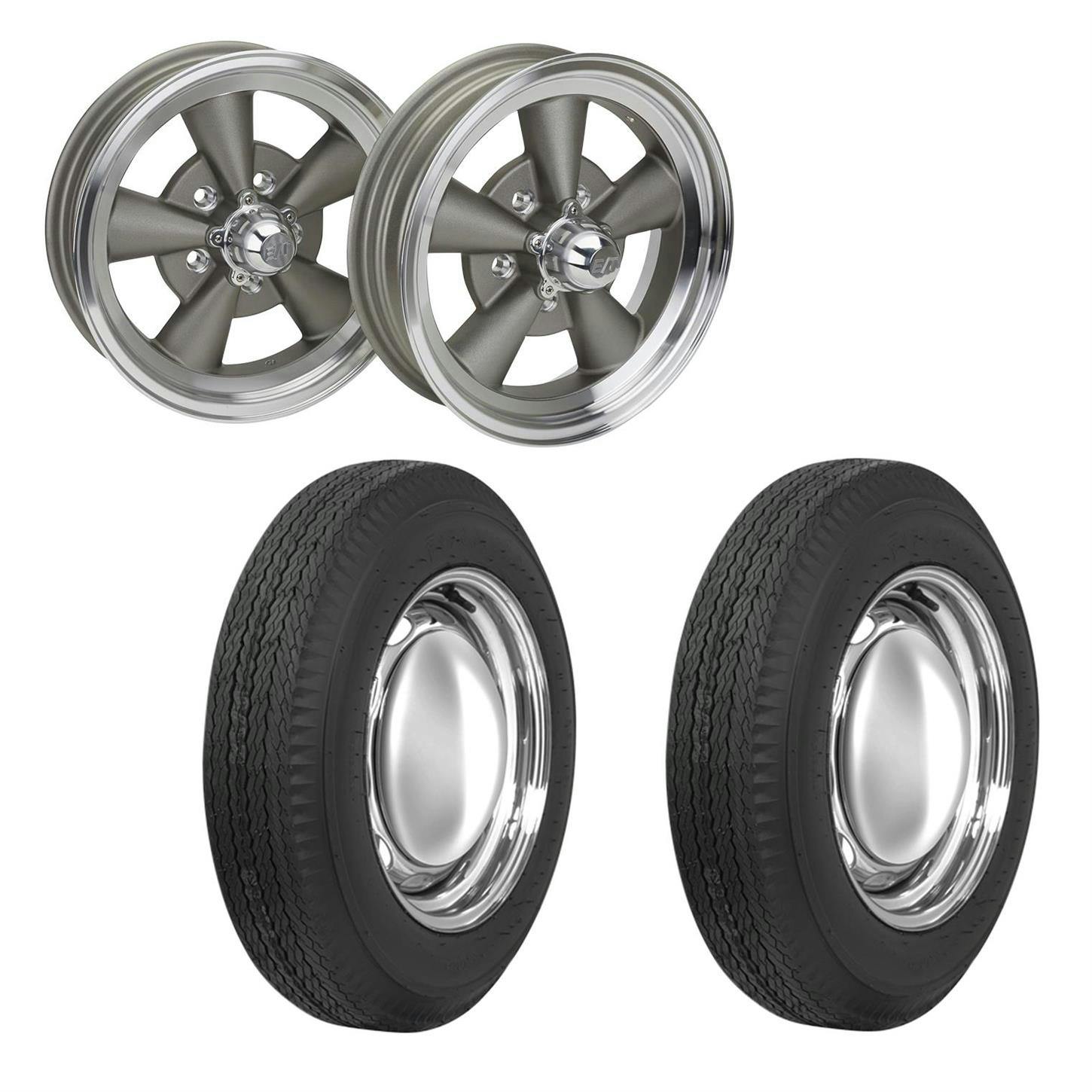 ET Vintage 15x4 Inch Front Gasser Wheel/Tire Set, 560-15, 4.75 BP