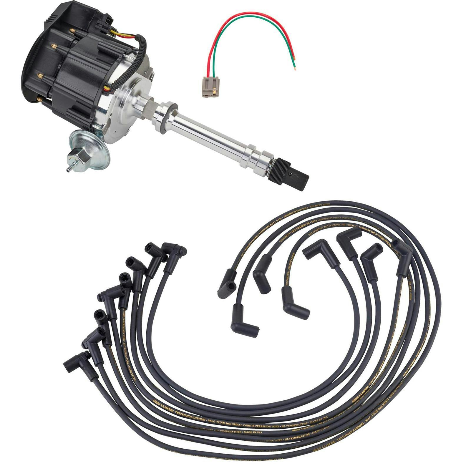 SBC/BBC Ready-to-Run Ignition Kit, Black Dist/Under-Header Wires