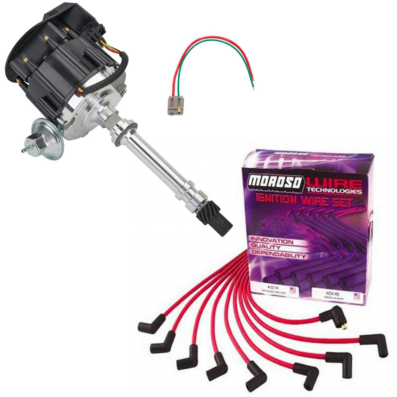 SBC/BBC Ready-to-Run Ignition Kit, Blk Dist/Red Under-Header Wire