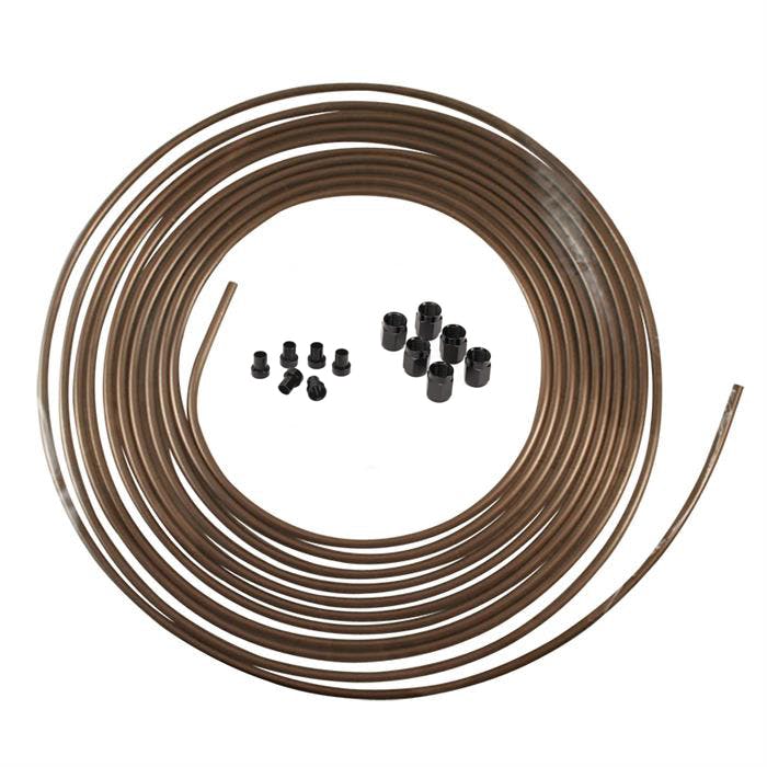 Speedway 3/16 Inch Nickel/Copper Brake Line Kit, Black AN3