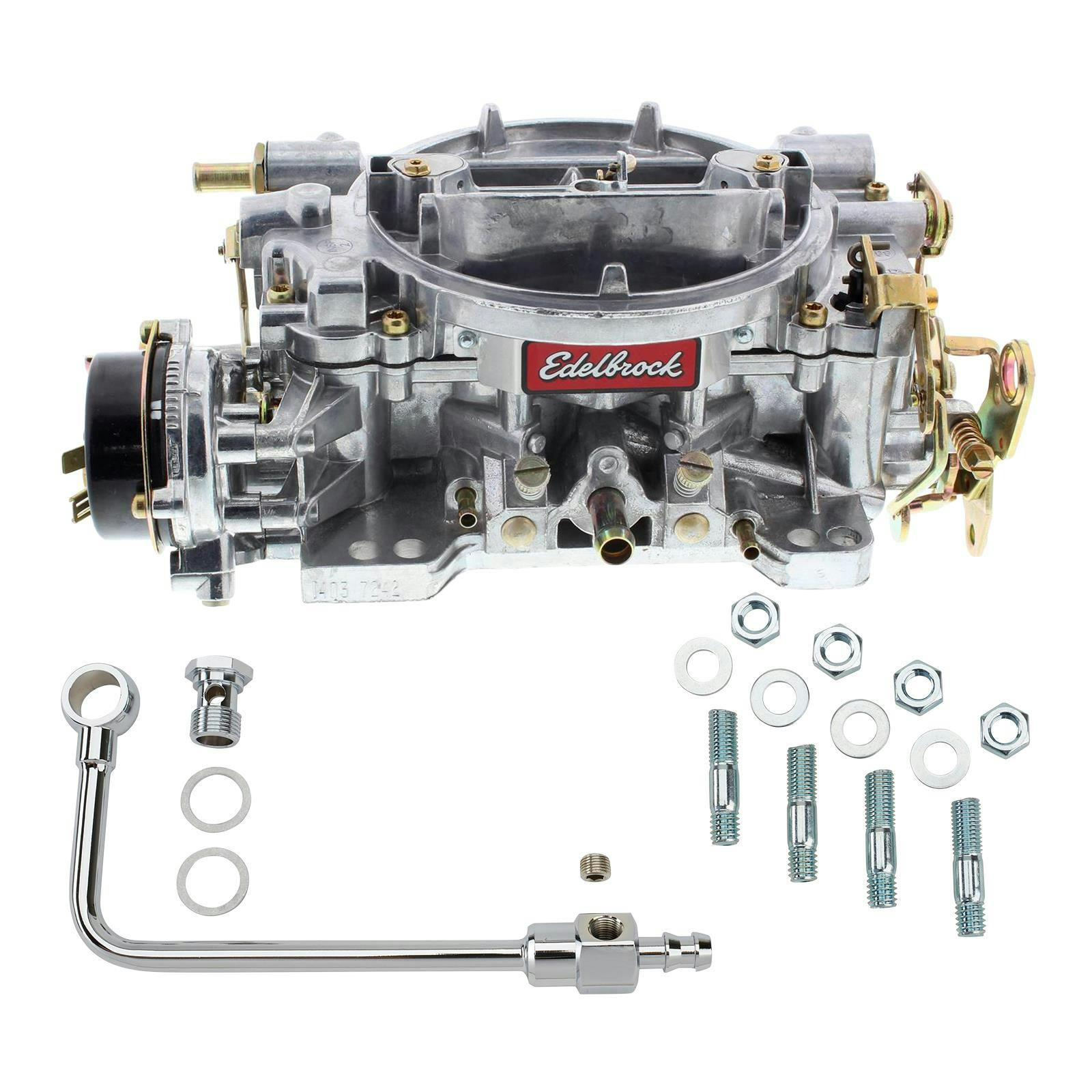 Edelbrock 1403 Performer 500CFM 4-BBL Carb w/8126 Fuel Line Kit