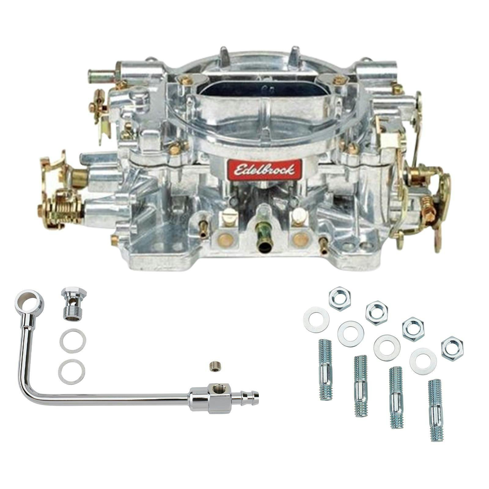 Edelbrock 1404 Performer 500CFM 4-BBL Carb w/8126 Fuel Line Kit