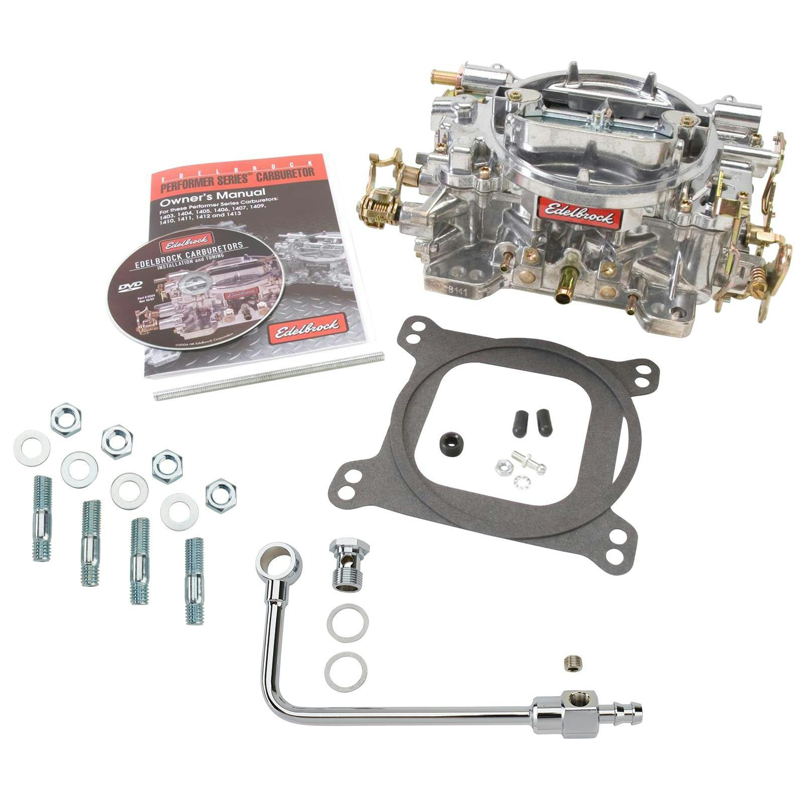 Edelbrock 1407 Performer 750CFM Carburetor w/8126 Fuel Line Kit