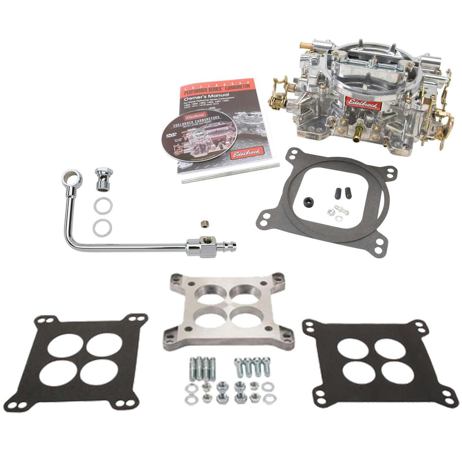 Edelbrock 1407 Performer 750CFM Carb w/8126 Fuel Line/Adapter