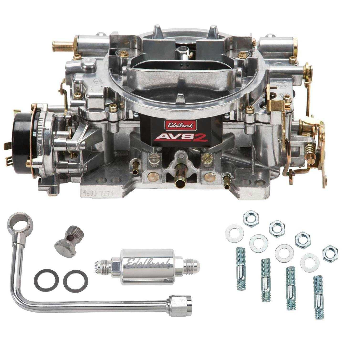 Edelbrock 1906 AVS2 Series 650CFM Carburetor w/8131 Fuel Line Kit