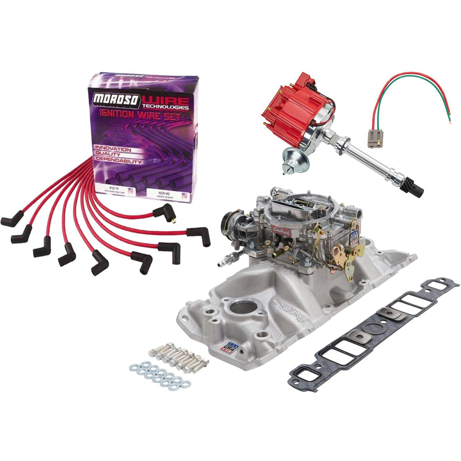 Edelbrock 2021 Top End Kit w/ HEI Distributor & wires, SBC & 350