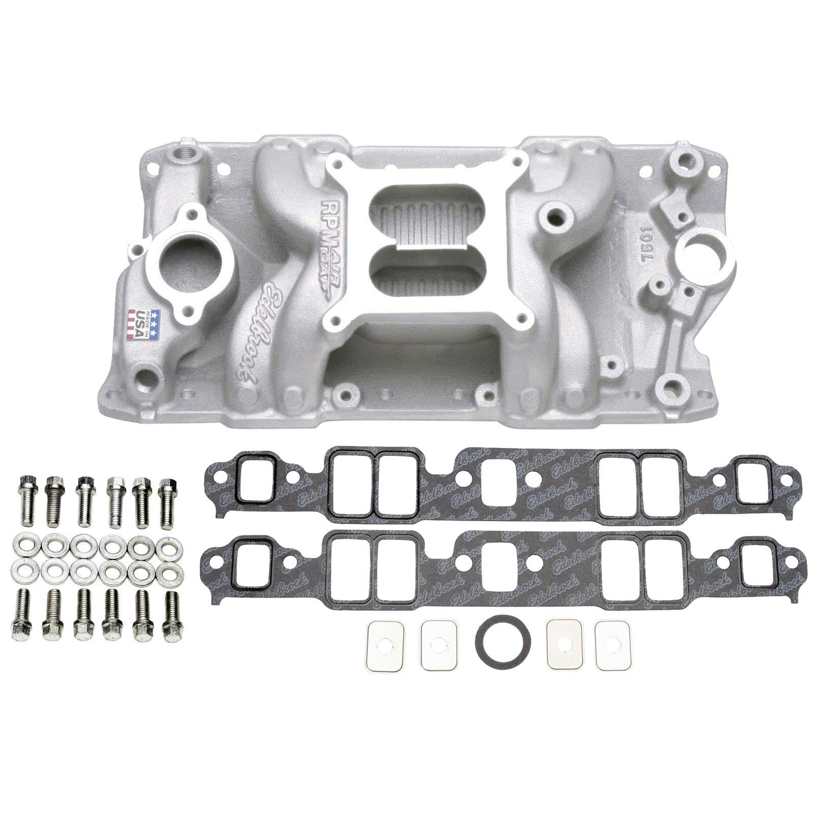 Edelbrock 7501 Performer RPM Air-Gap Intake Install Kit for SBC