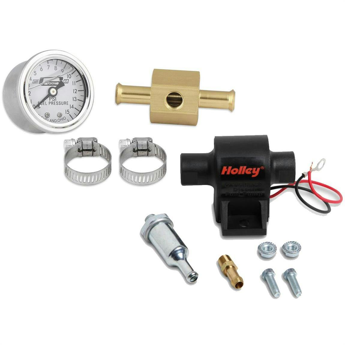 Holley 12-427 Mighty Mite Electric Fuel Pump w/Fuel Press Gauge