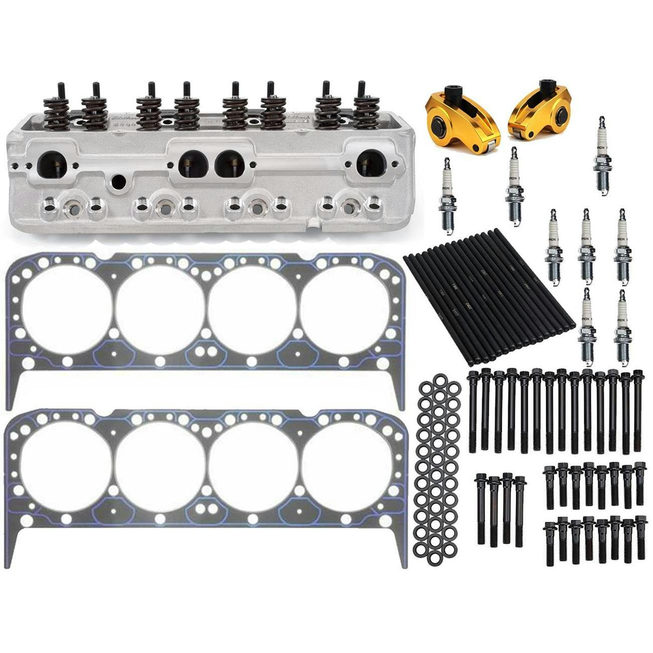 Edelbrock 5089 E-Street SBC Alum Cylinder Heads/Std. Install Kit