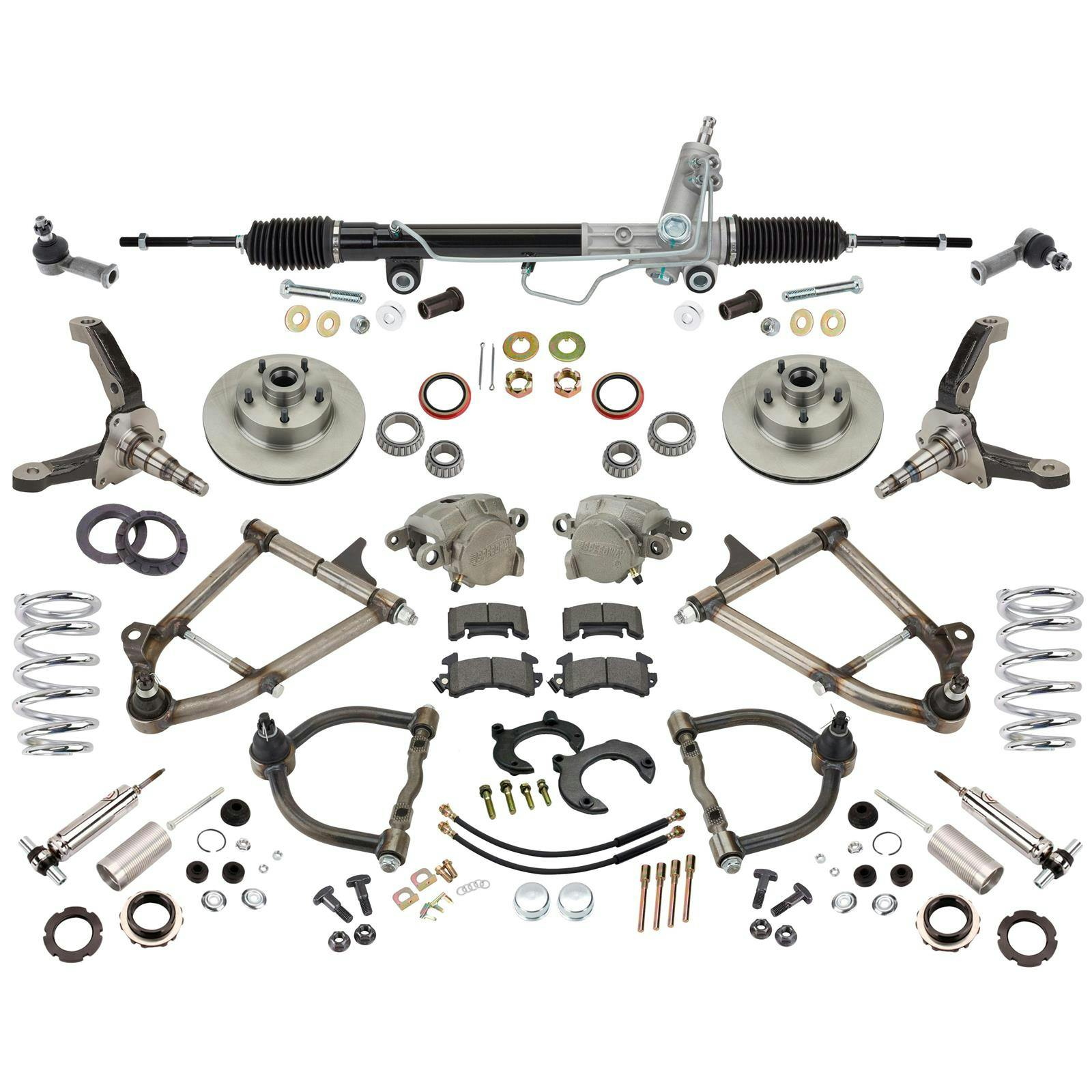 Mustang II IFS, Tube Arms, 375 Rated Coilovers, Manual Rack,4-3/4
