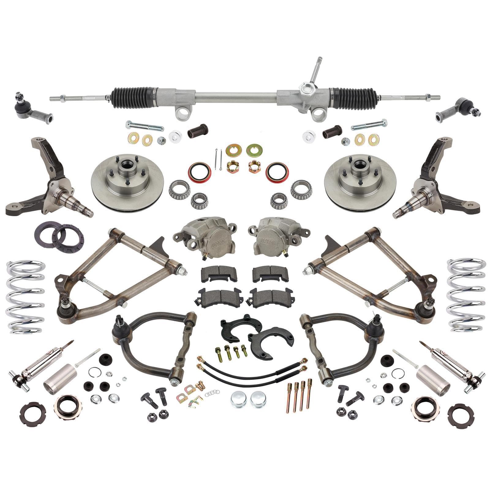 Mustang II IFS, Tube Arms, 375 Rated Coilovers, Manual Rack,4-3/4