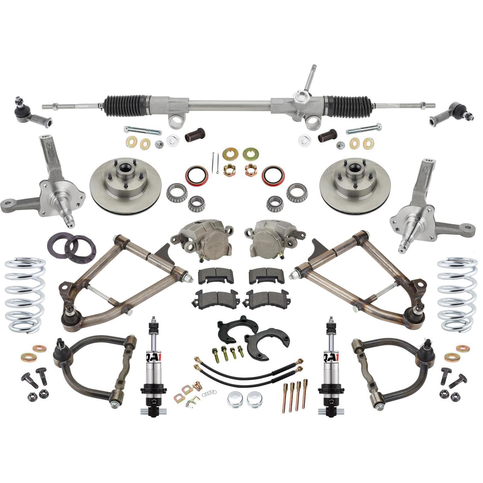 Mustang II IFS, Tube Arms, 375 Rated Coilovers, Manual Rack,4-1/2