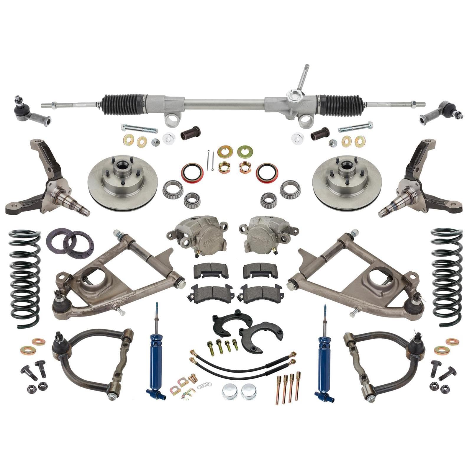 Mustang II IFS, Tube Arms, 375 Rated Coilovers, Manual Rack,4-1/2