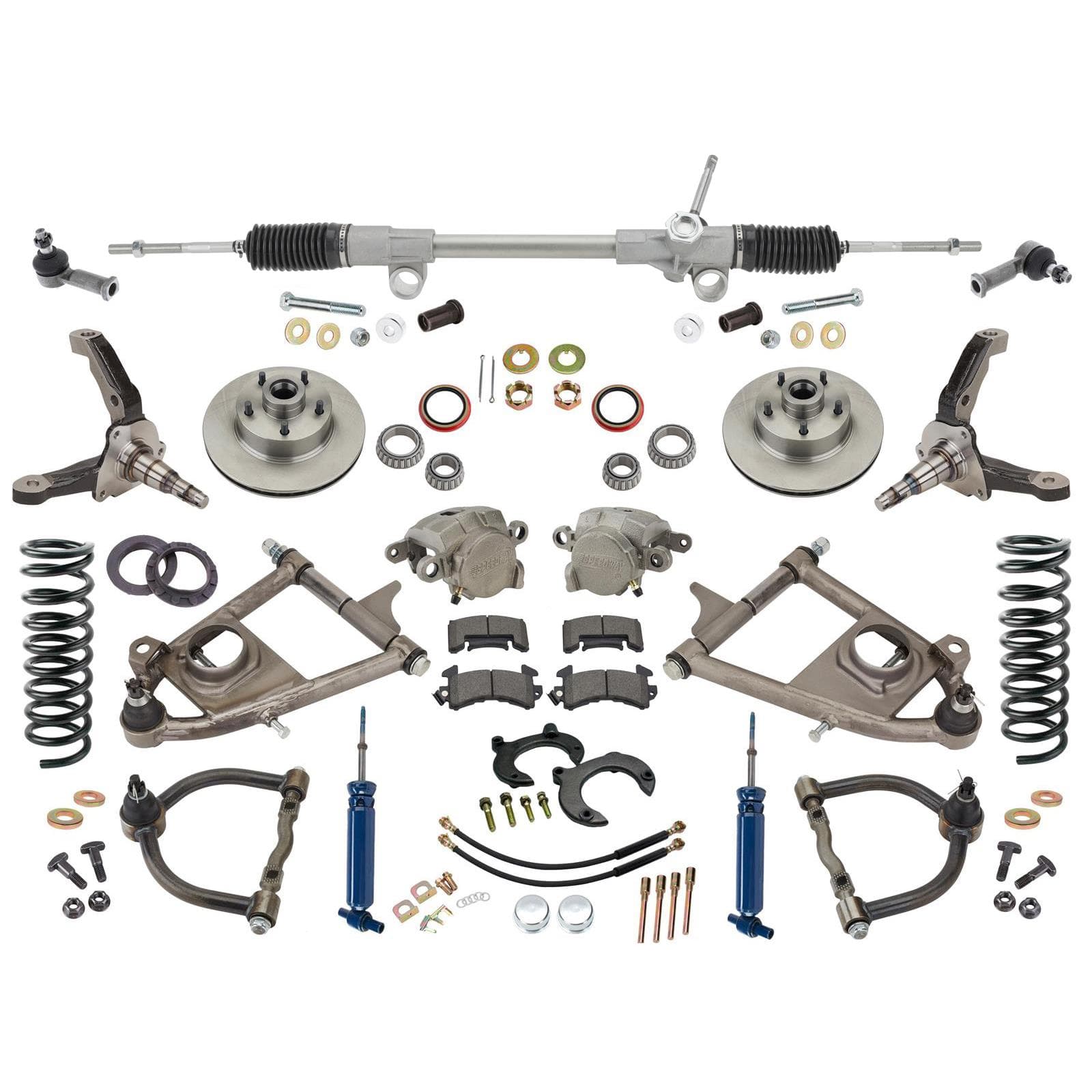 Mustang II IFS, Tube Arms, 500 Rated Coilovers, Manual Rack,4-1/2