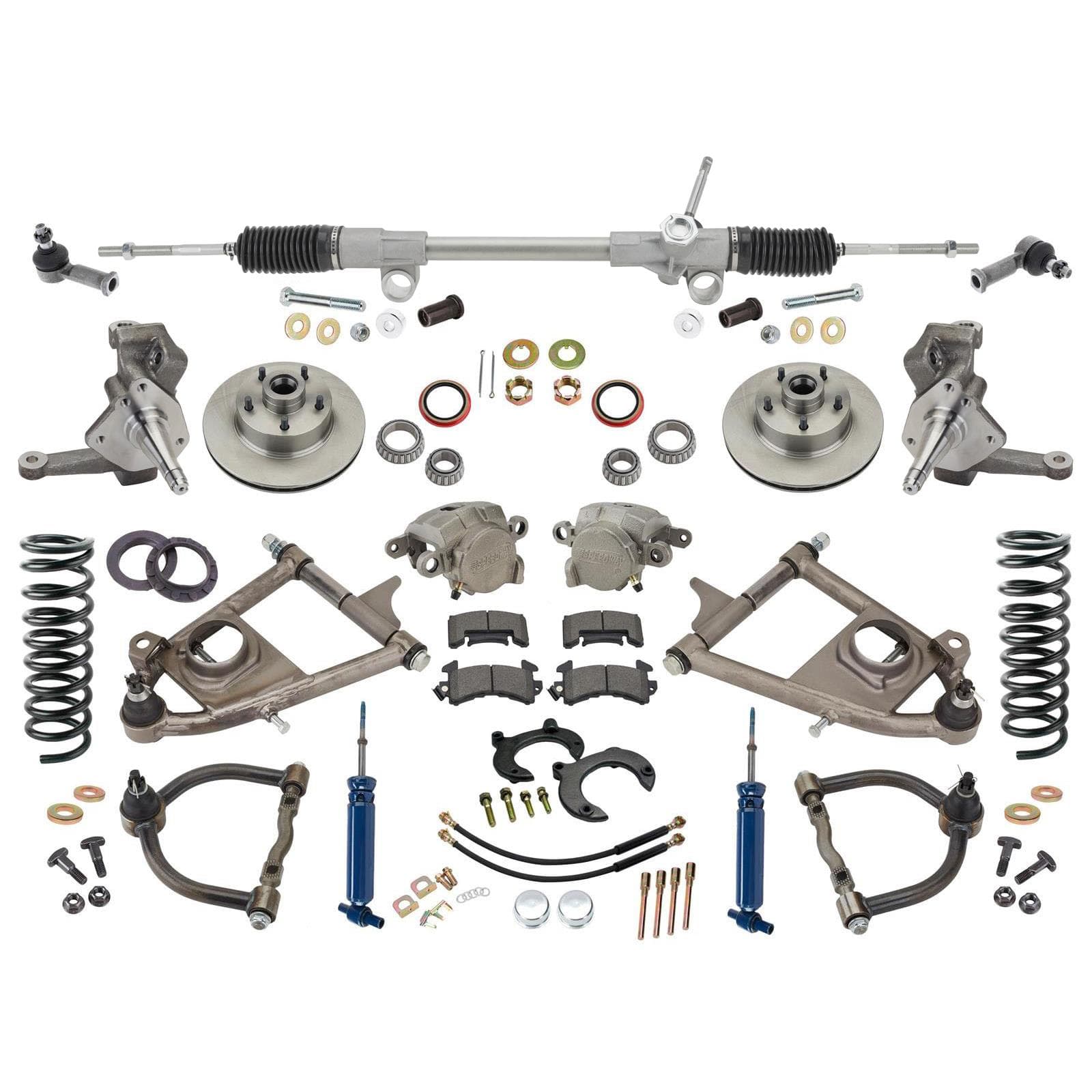 Mustang II IFS, Drop Spindles, 375 Coilovers, Manual Rack, 4-1/2
