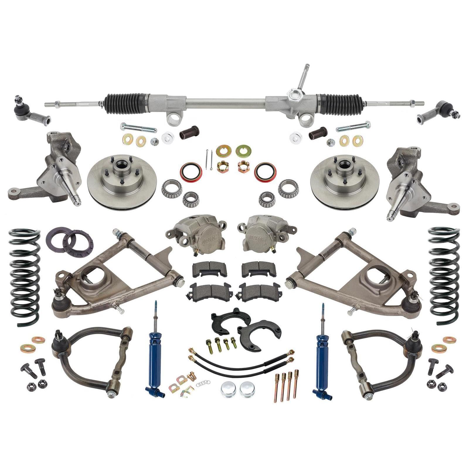 Mustang II IFS, Drop Spindles, 500 Coilovers, Manual Rack, 4-1/2