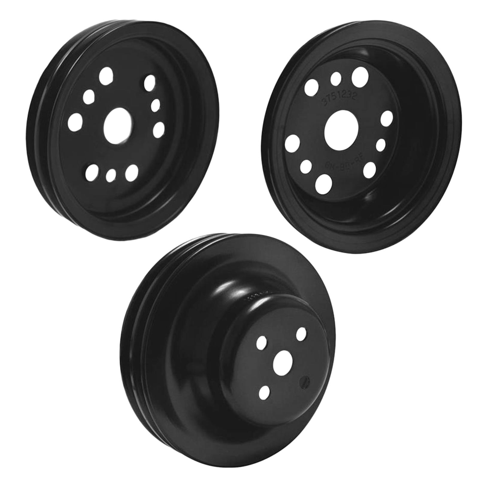 Vintage Air S/B Chevy 2/3-Groove 2-Pulley Set, Short Water Pump