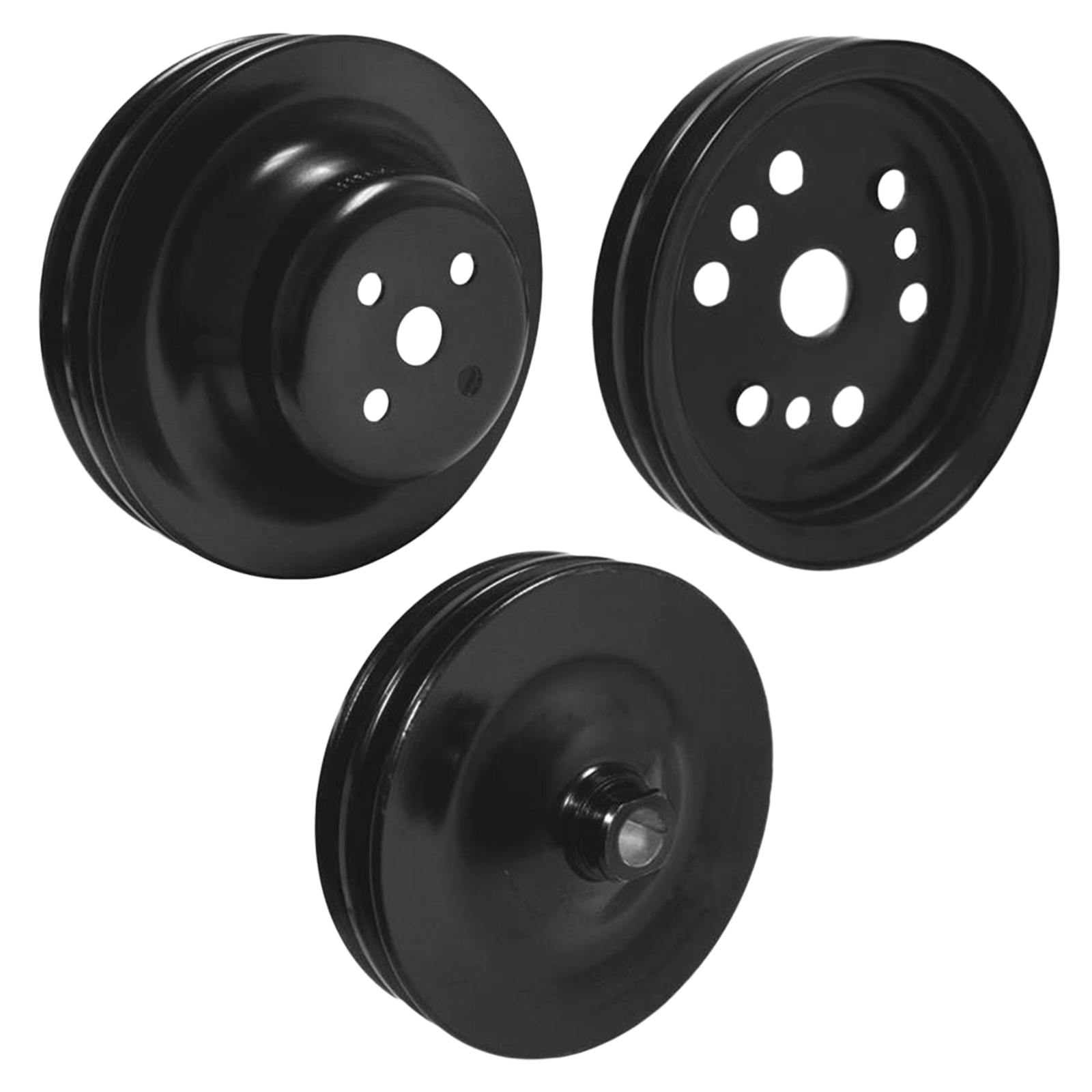 Vintage Air S/B Chevy 2-Groove 3-Pulley Set, Short Water Pump