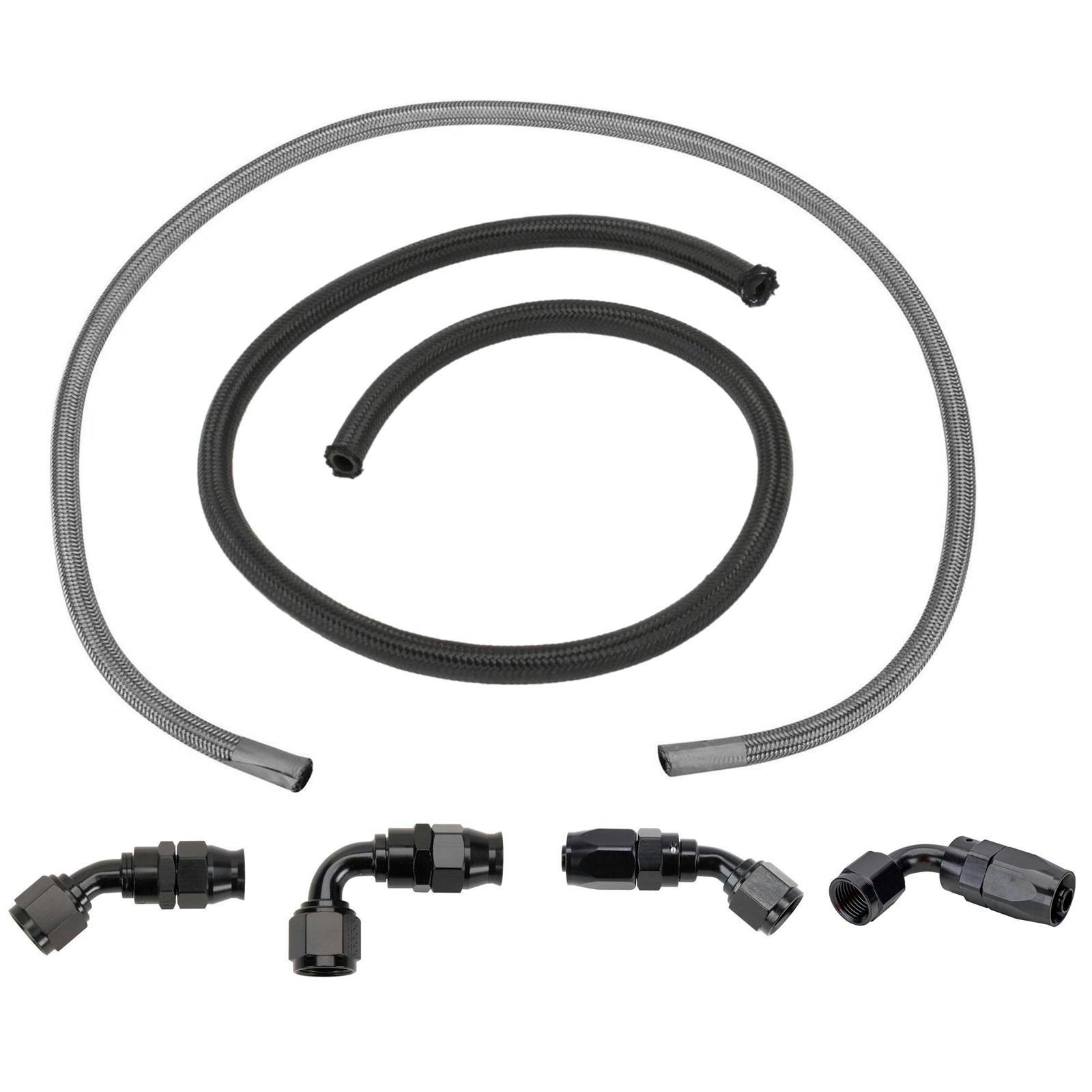 GEN II Power Steering Hose Kit, AN6, Black Anodized