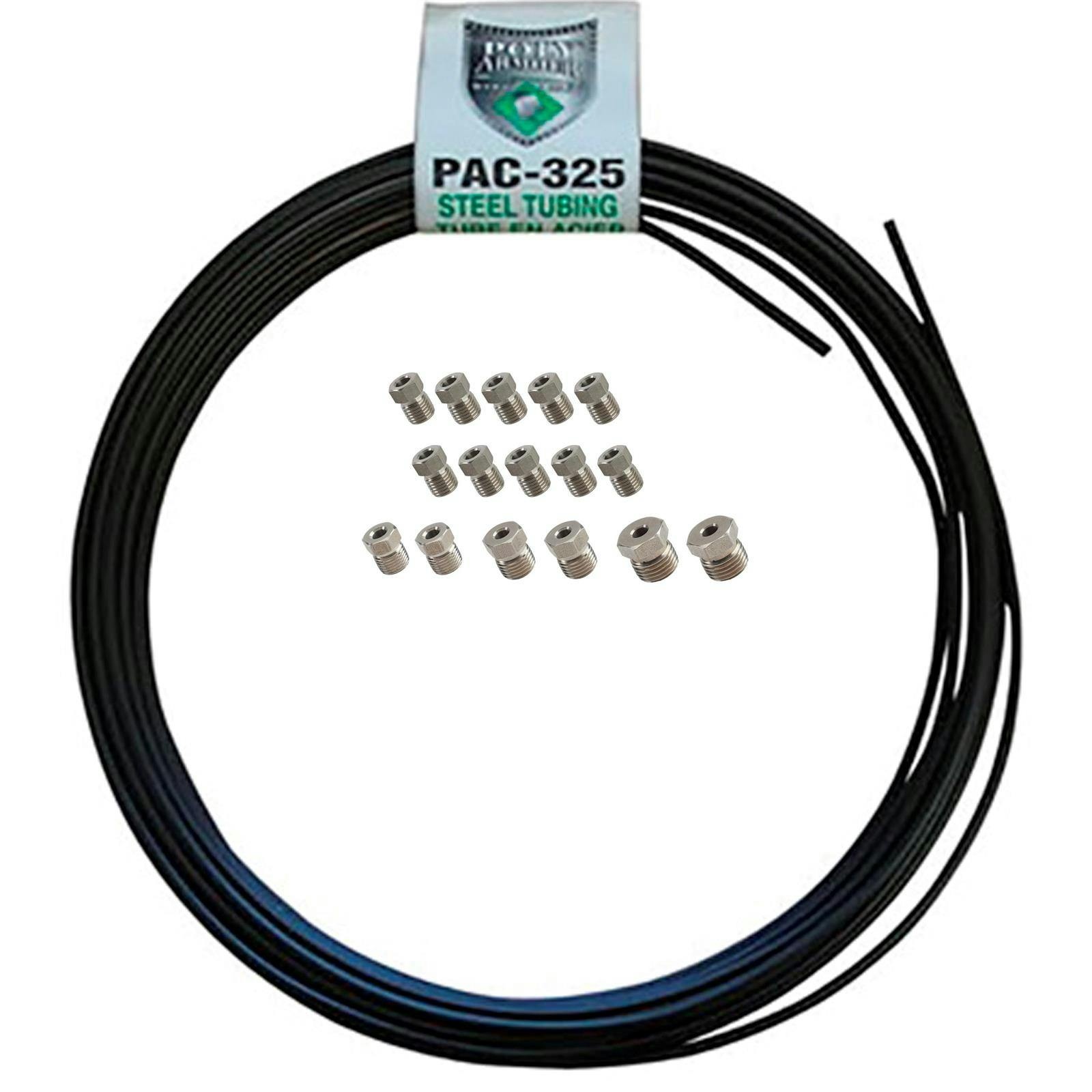 Speedway 3/16 Inch PVF Coated Steel Brake Line/ Inv Flare Nut Kit