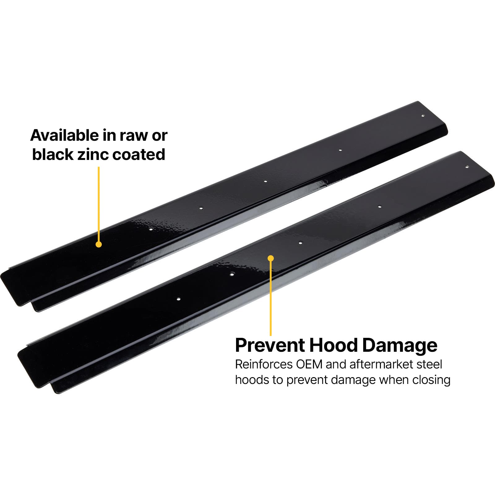 1973-80 Chevy/GMC Truck Stainless Steel C10 Hood Brace Kit, Black