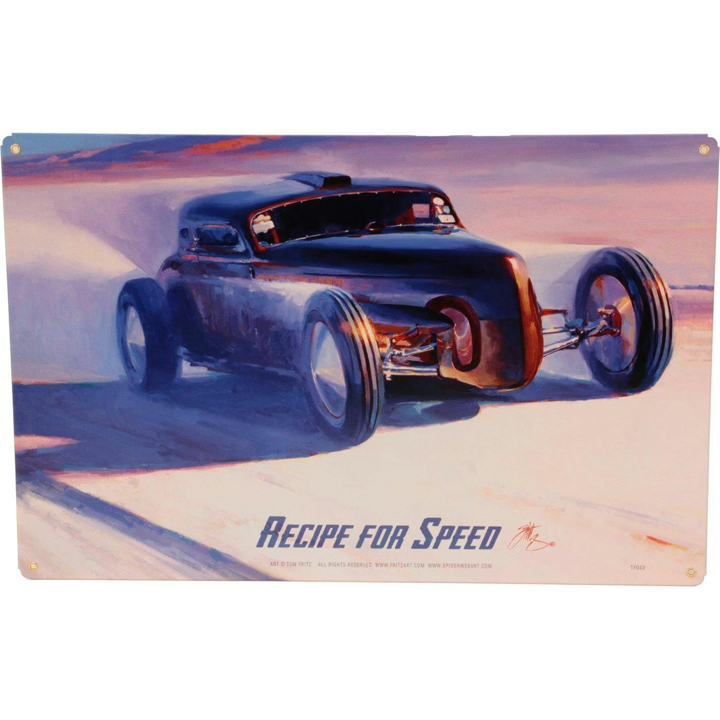 Tom Fritz Recipe For Speed Tin Sign, 18 x 12 Inch