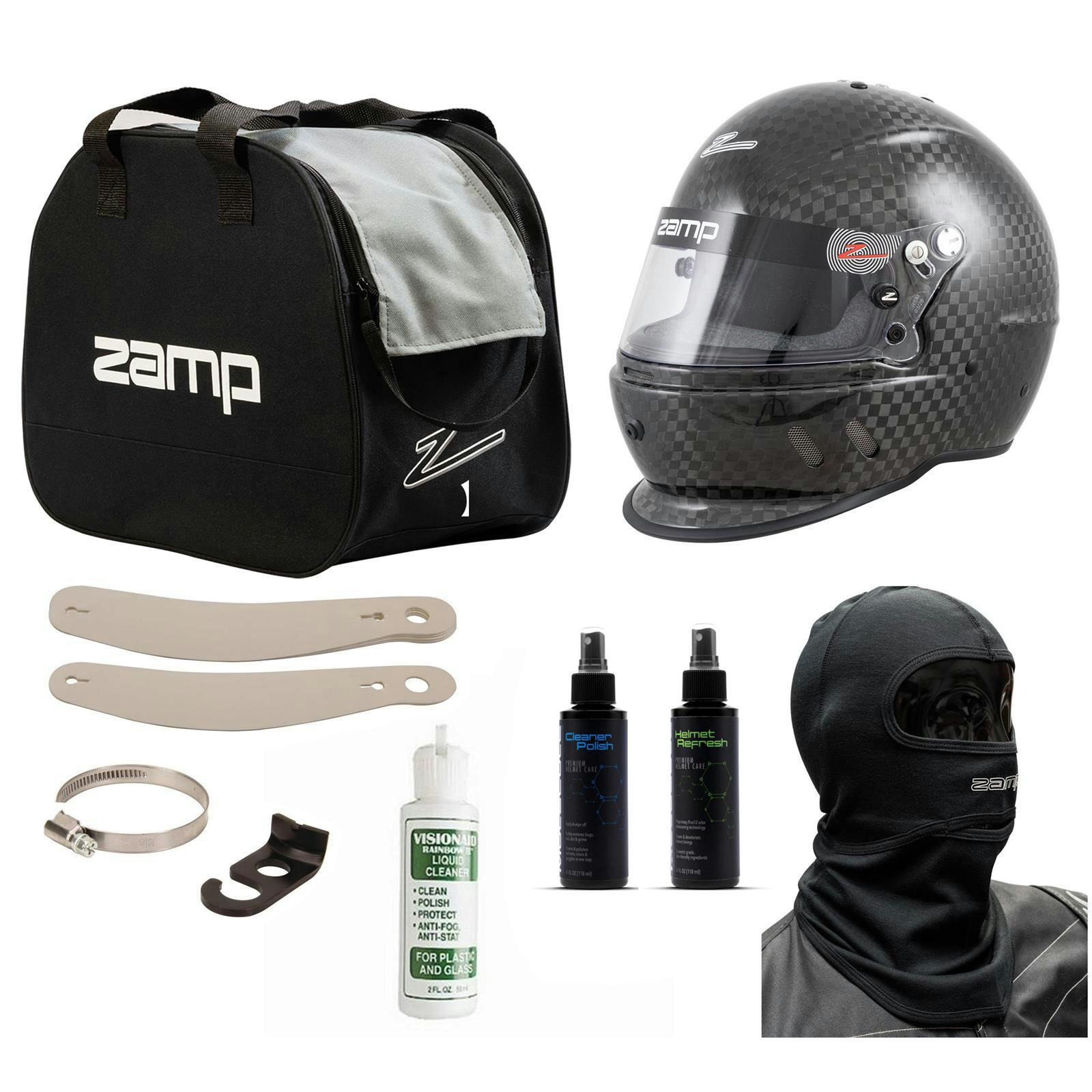 Zamp RZ-65D Carbon Helmet, Hook and Tear Off Kit